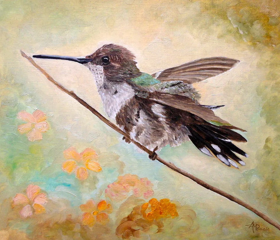 Adjusting The Flaps, original landscape oil painting by Angeles M Pomata