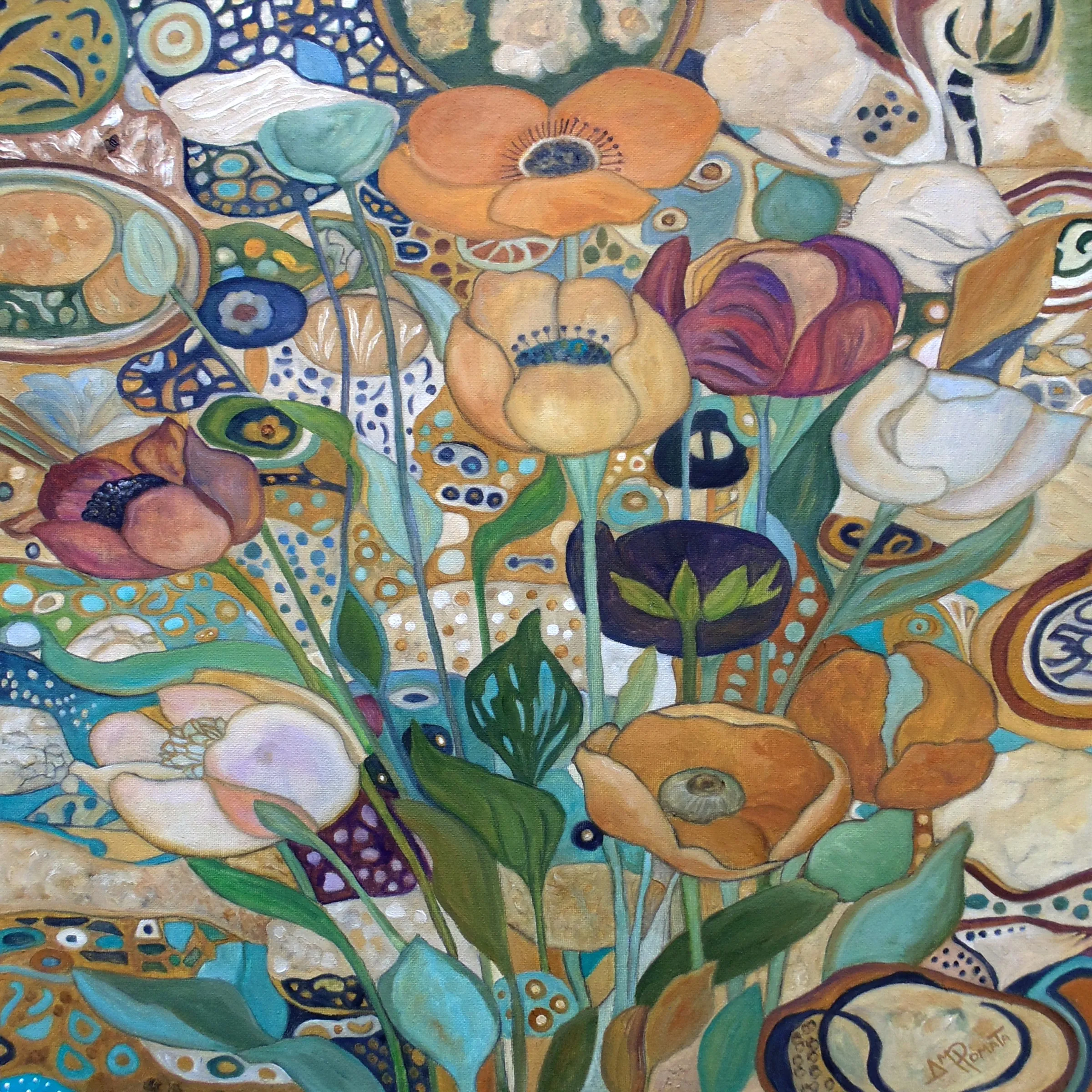 Bouquet In Time, original floral oil painting by Angeles M Pomata