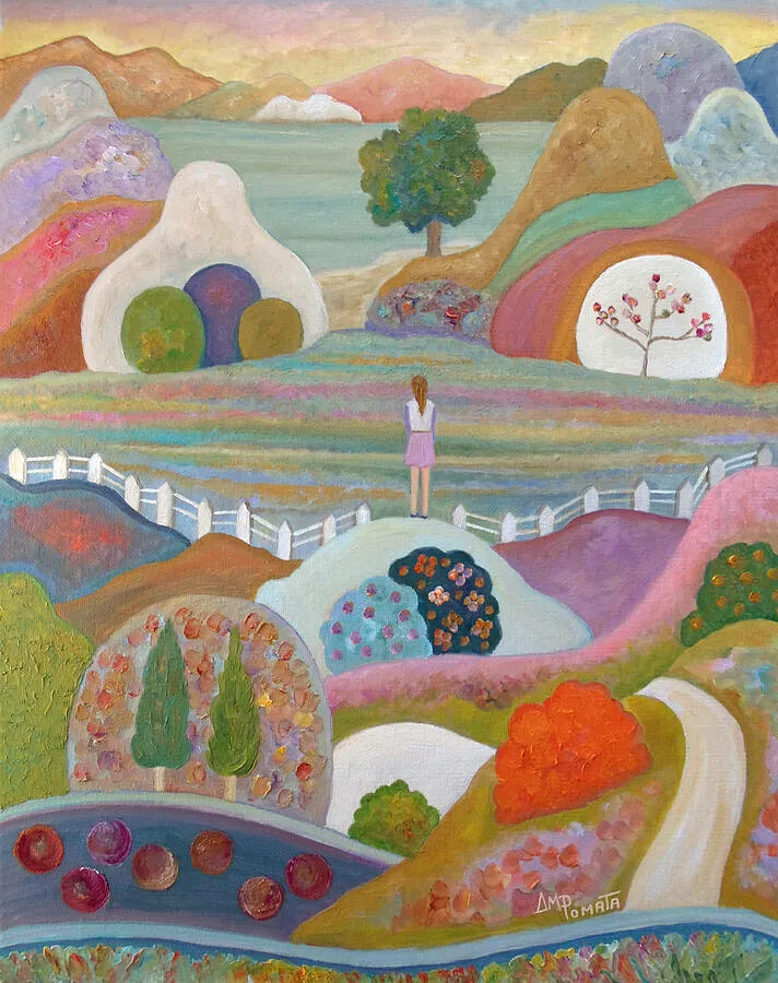 Breaking Out, original landscape oil painting by Angeles M Pomata