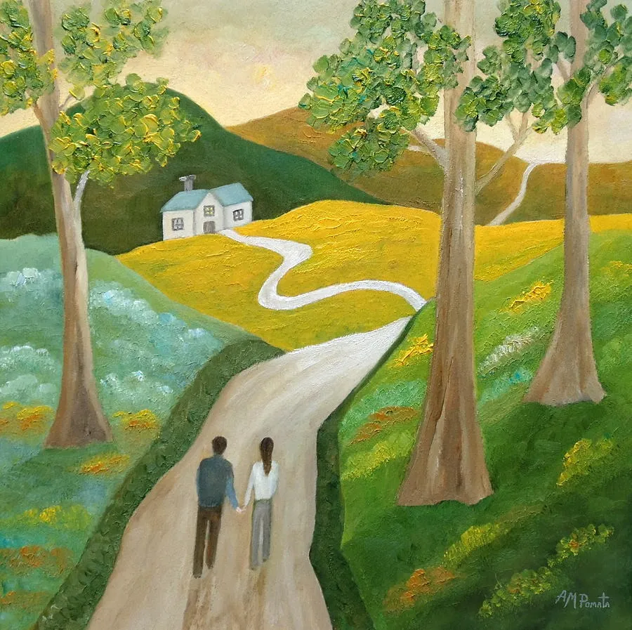Bringing You Home, original landscape oil painting by Angeles M Pomata