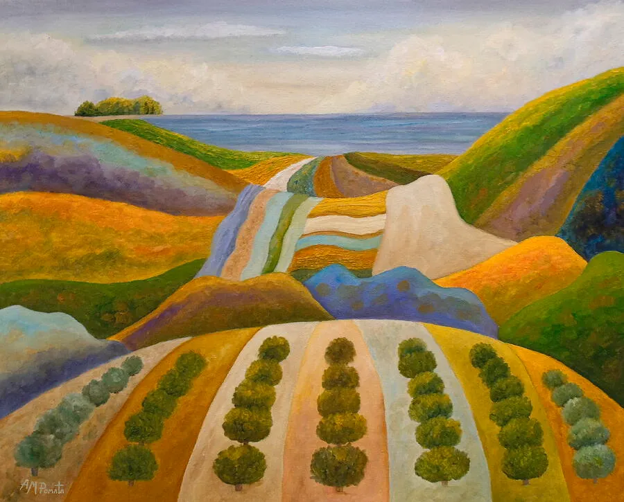 Closer Than You Deem, original coastal oil painting by Angeles M Pomata