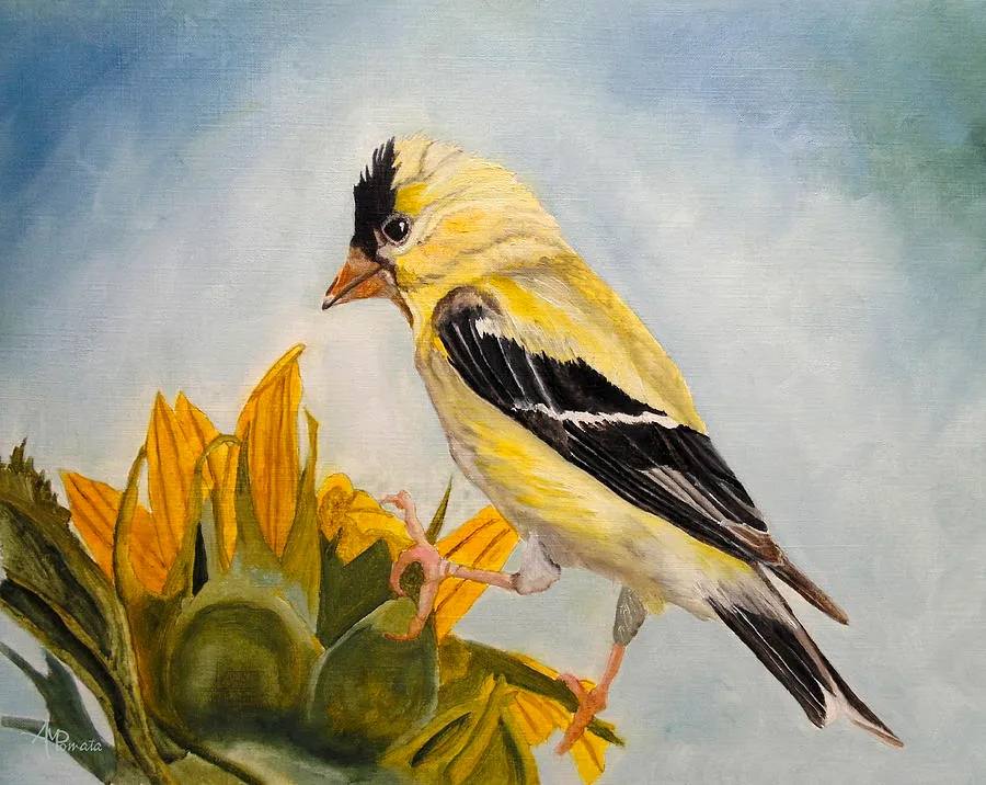 Golden Heydays, original landscape oil painting by Angeles M Pomata