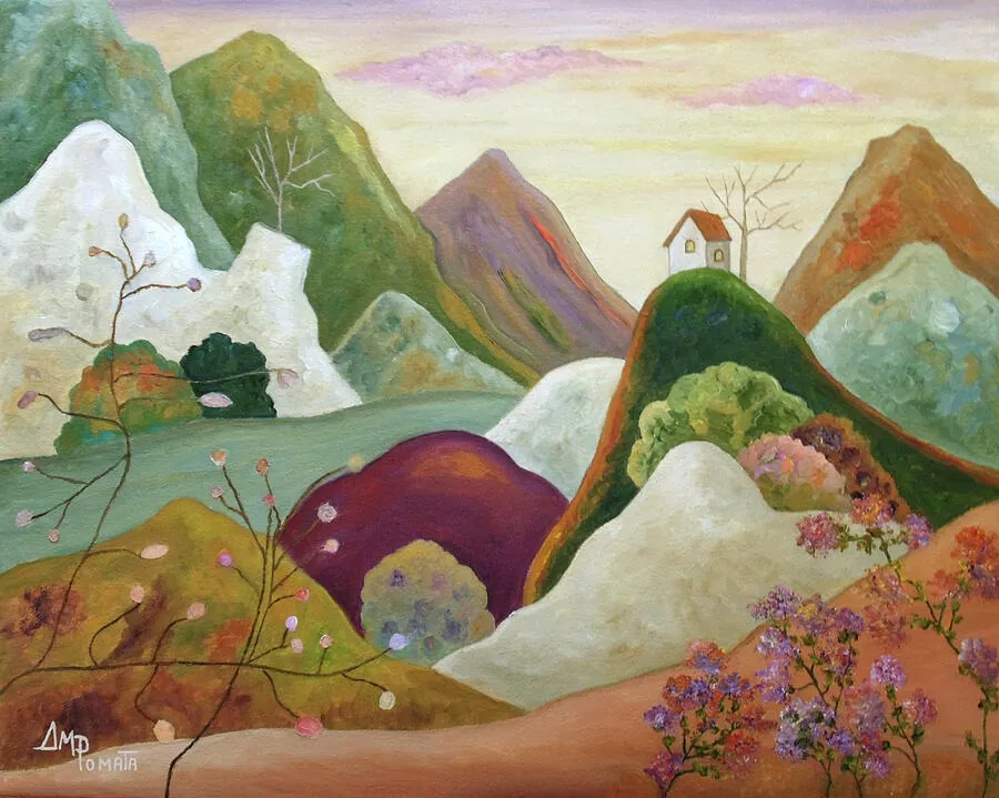 Haven On Heights, original coastal oil painting by Angeles M Pomata