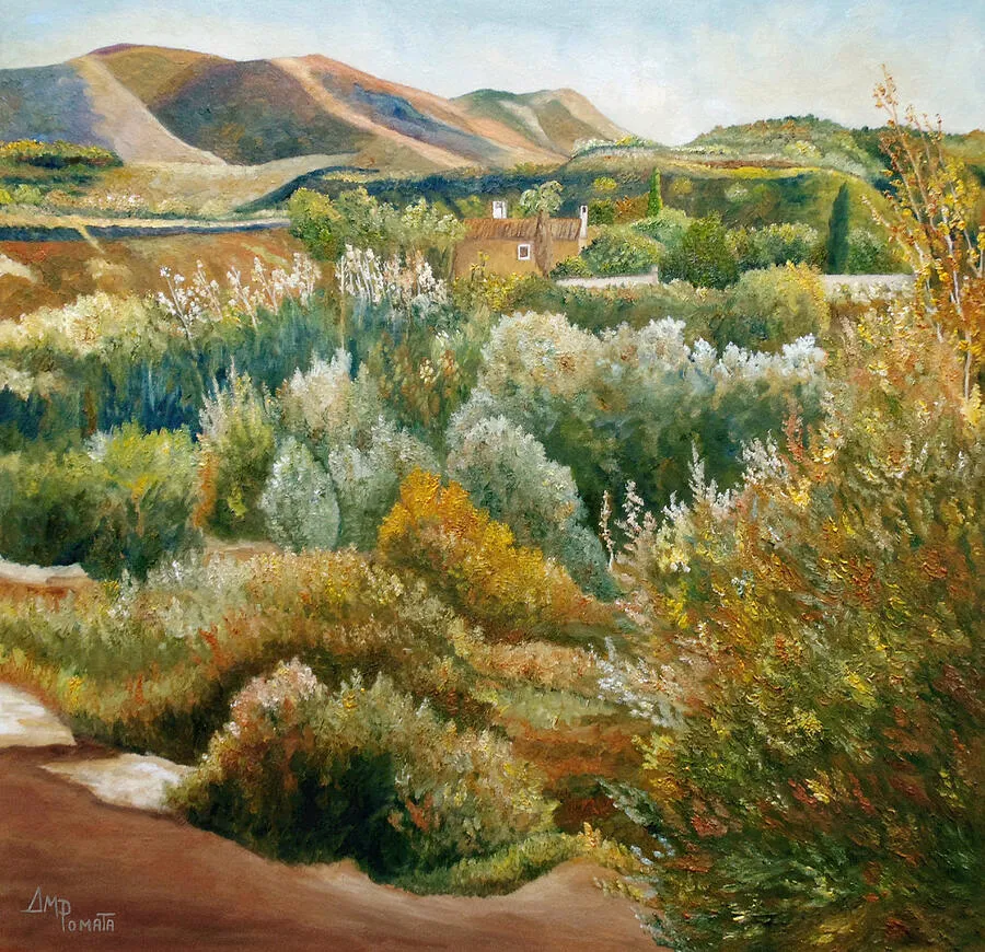 Heart Of Fall, original landscape oil painting by Angeles M Pomata