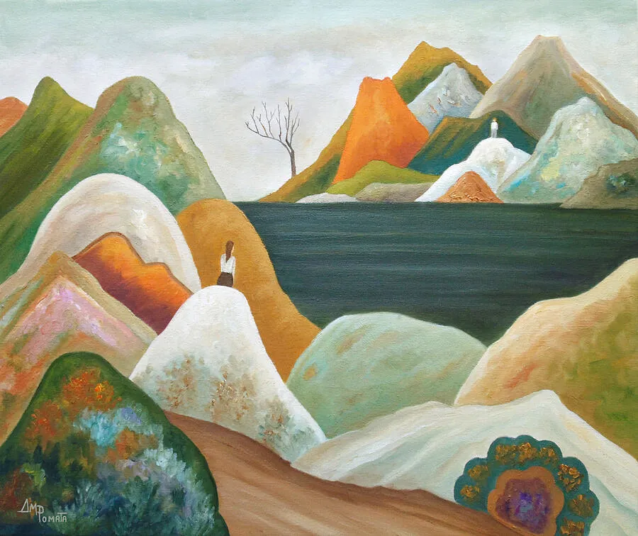 I See You, original landscape oil painting by Angeles M Pomata