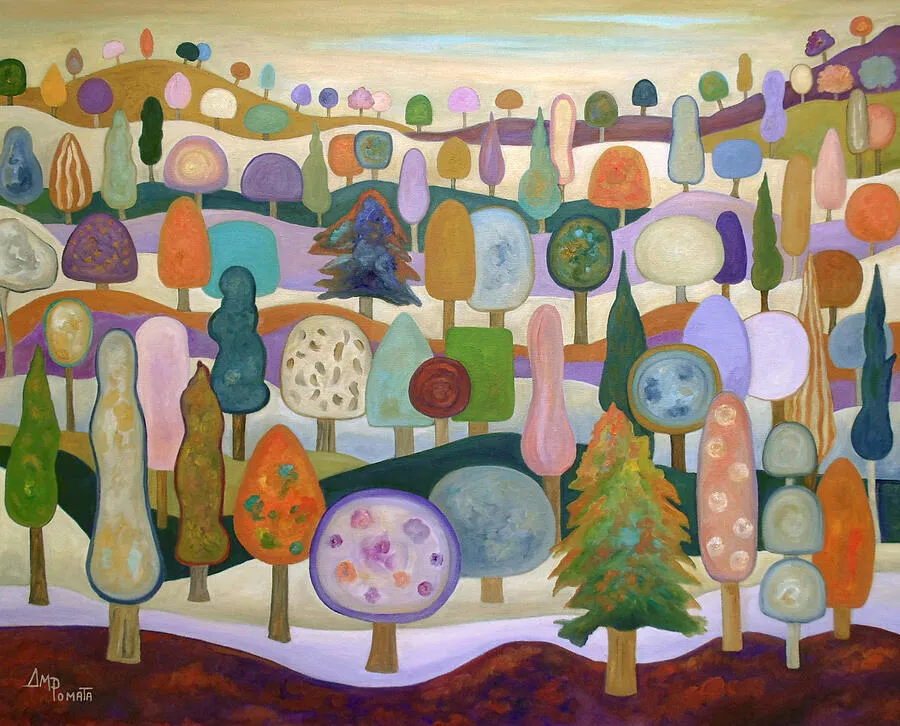 Into The Weald, original landscape oil painting by Angeles M Pomata