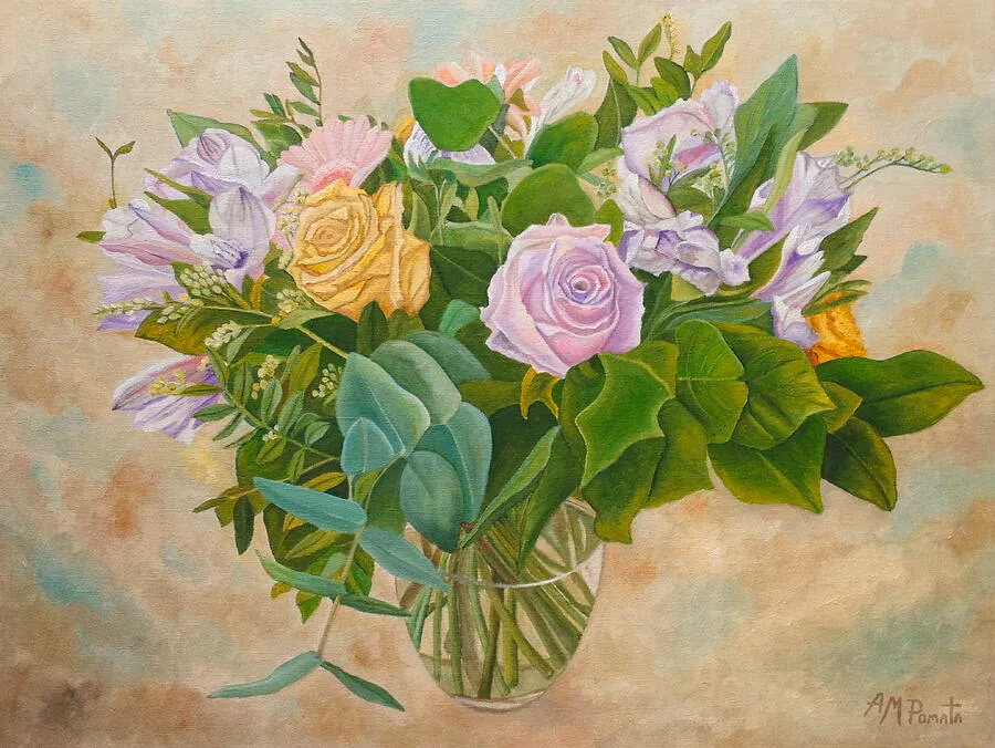 Love And Respect, original landscape oil painting by Angeles M Pomata