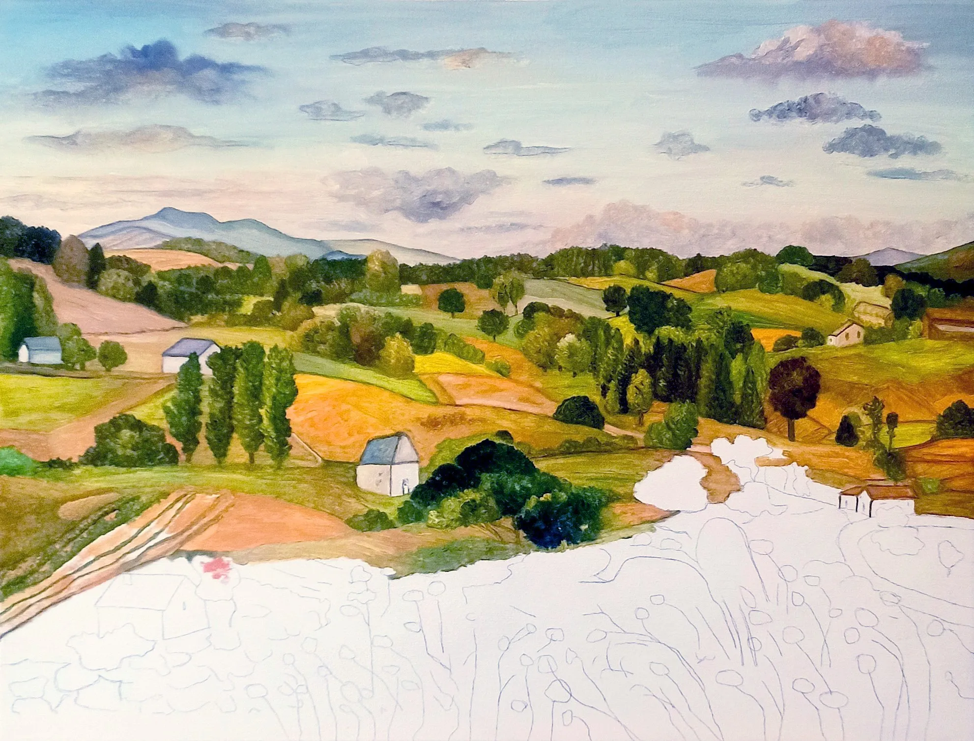 Meadow Whispers: The landscape grows from the top down