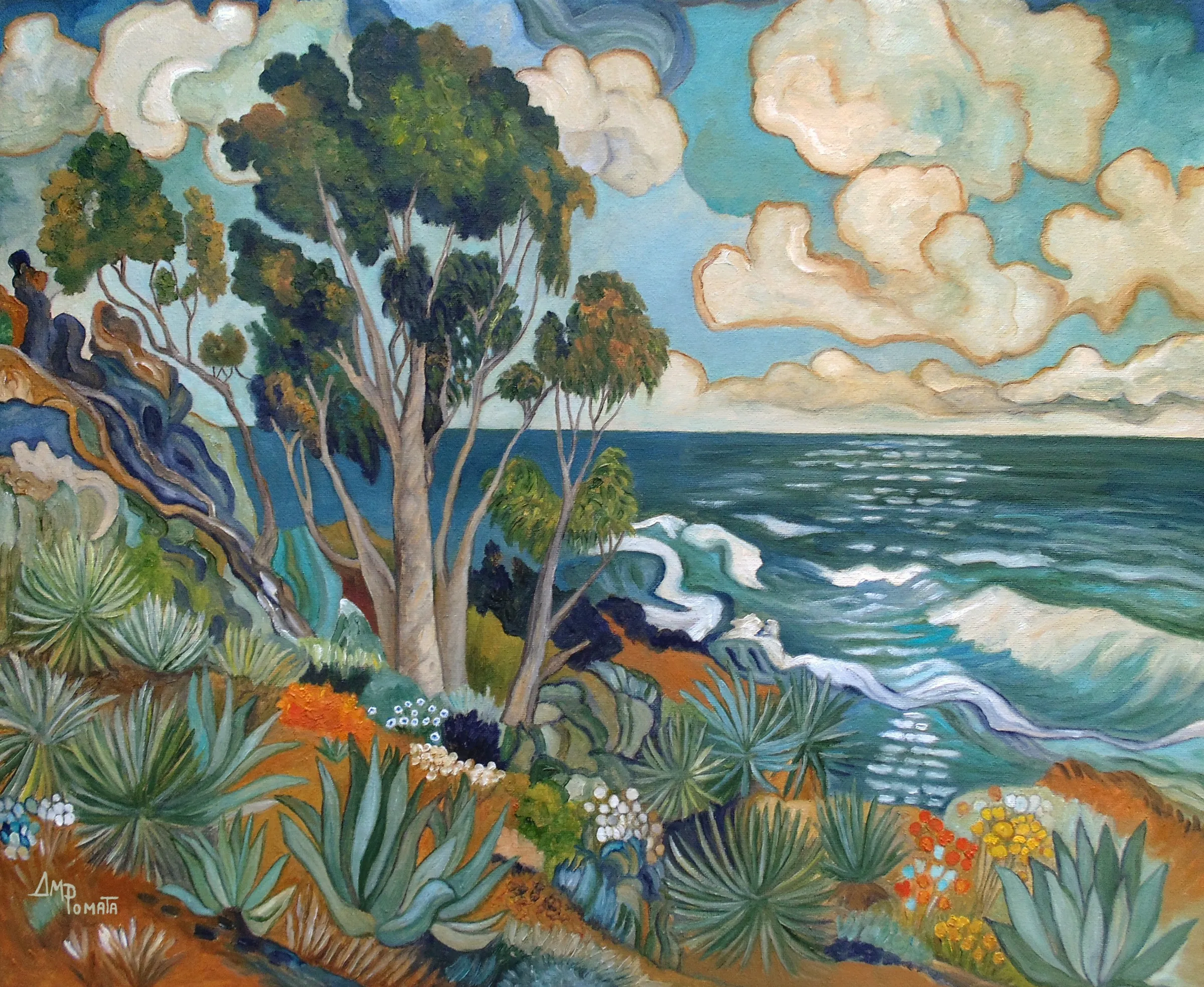 Memories Of Summer, original landscape oil painting by Angeles M Pomata