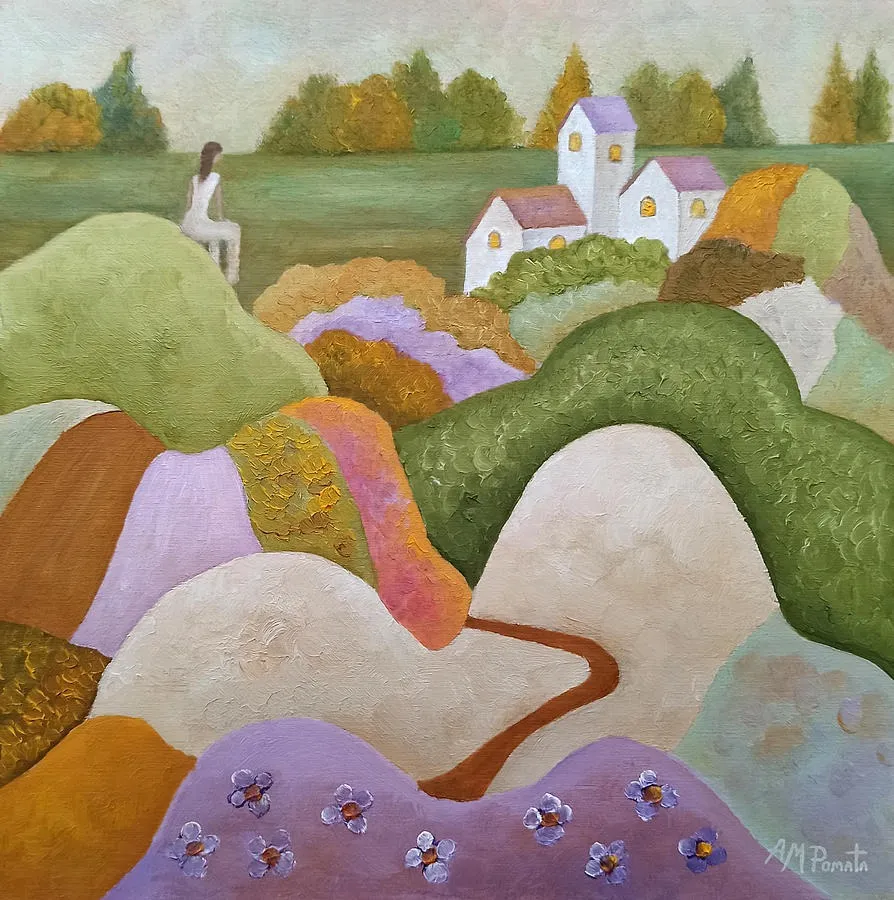 Moment Of My Own, original landscape oil painting by Angeles M Pomata