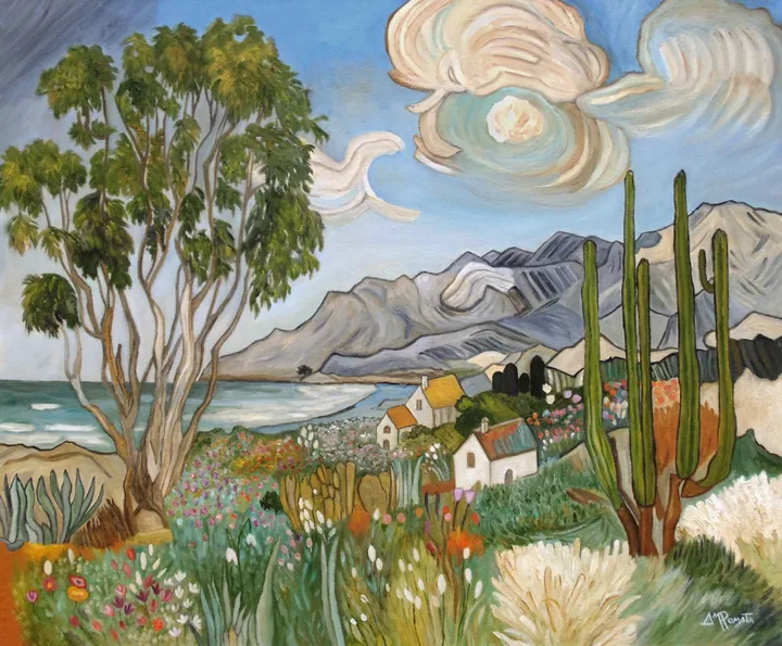 Noon Upon, original coastal oil painting by Angeles M Pomata