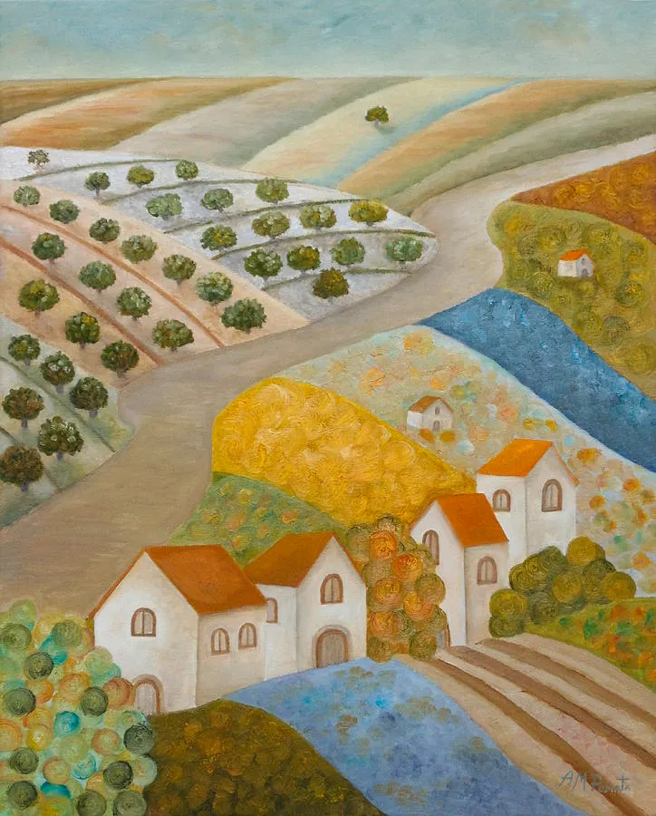 Places We Shared, original landscape oil painting by Angeles M Pomata
