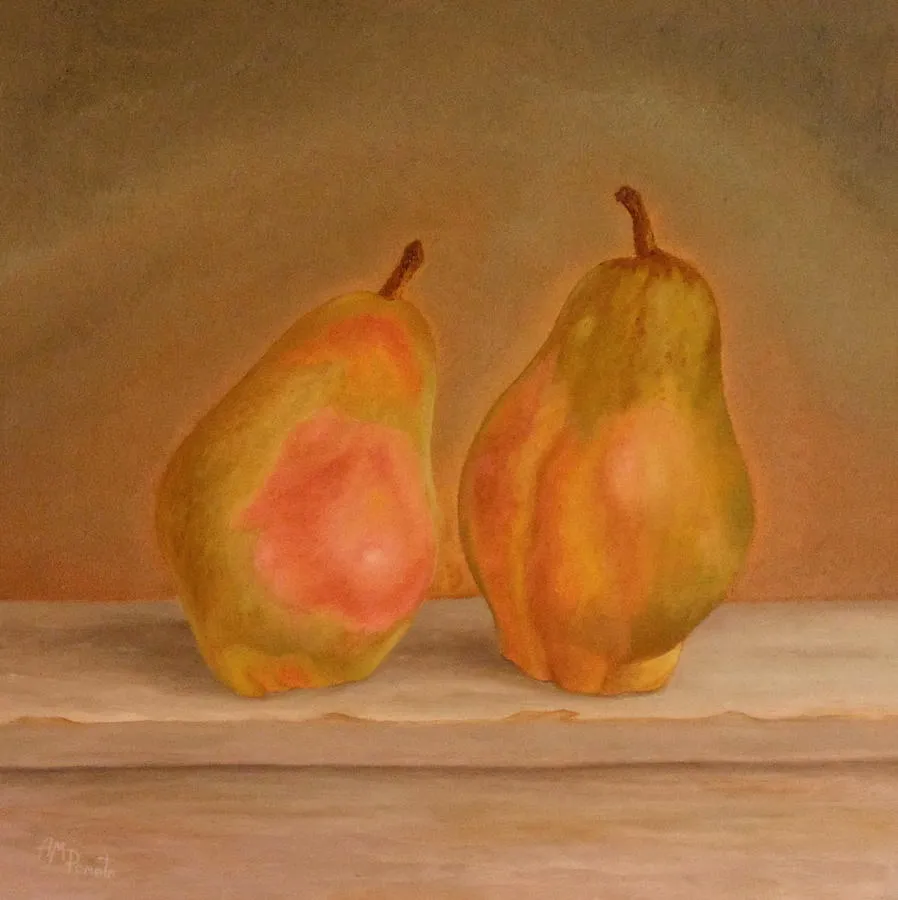 Affinity Pears, original still life oil painting by Angeles M Pomata
