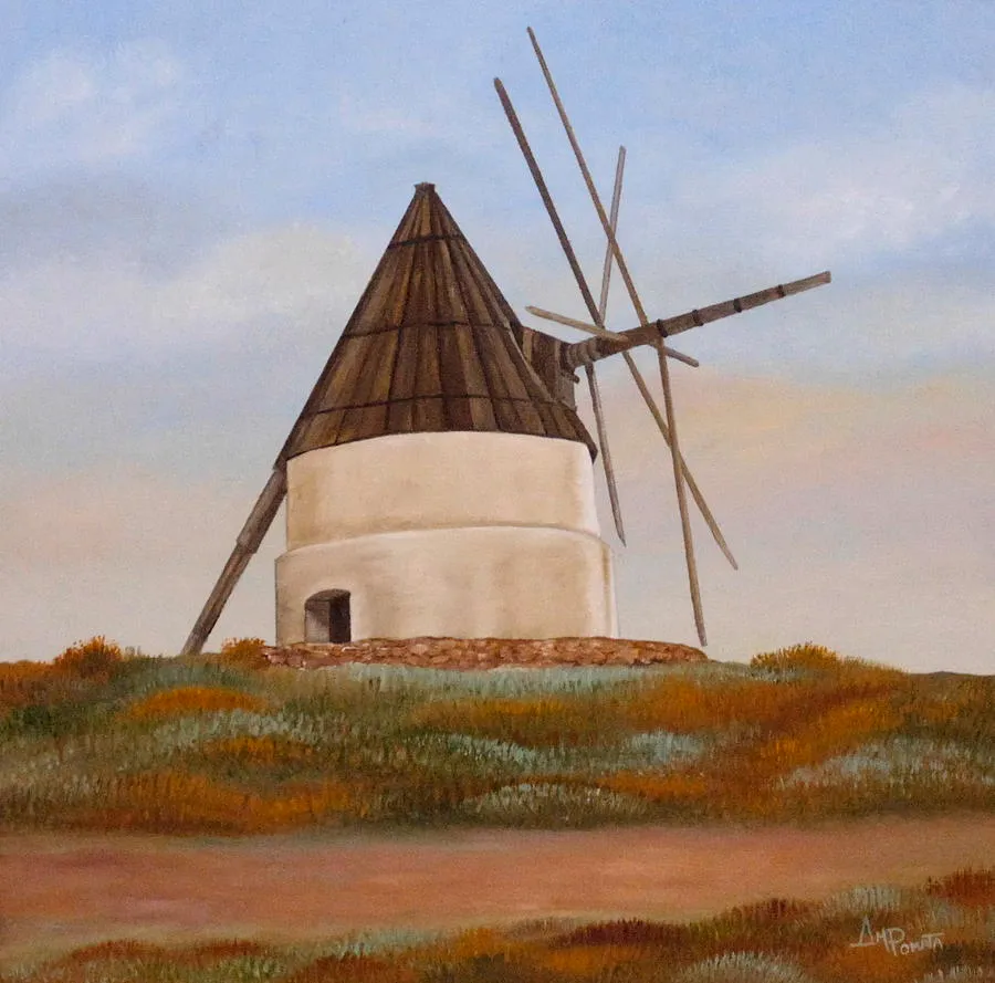 Been Around For A Long Time, original landscape oil painting by Angeles M Pomata
