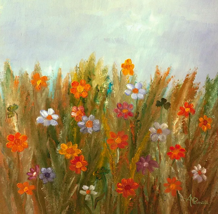 Flowers At Sunset