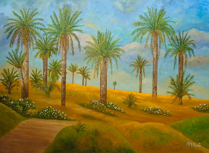 Palm Trees At Sunset