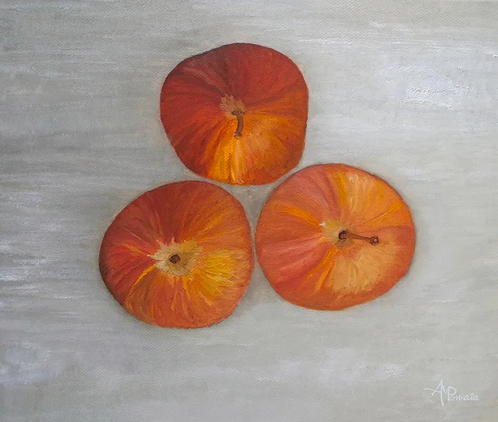 Red Apples On Gray