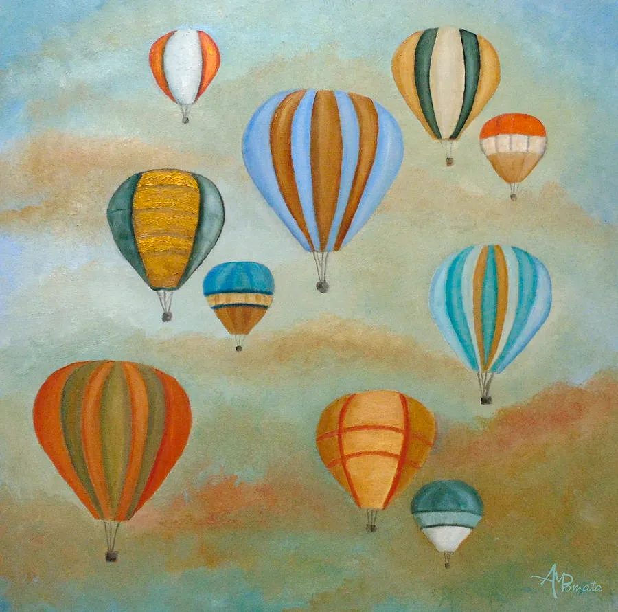 Rising High, original landscape oil painting by Angeles M Pomata