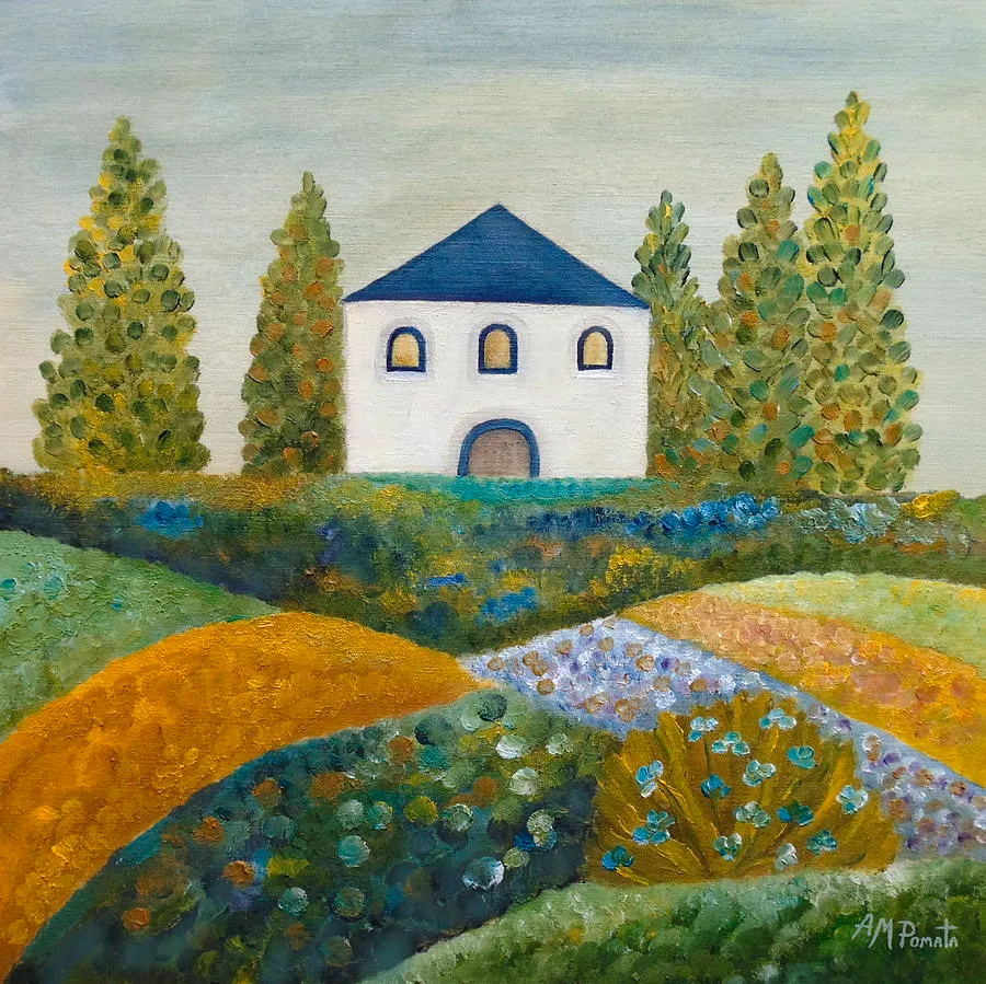 Spring Awakening, original landscape oil painting by Angeles M Pomata