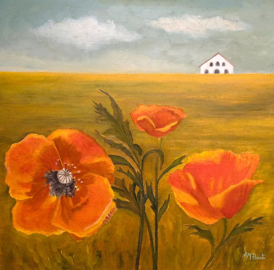 Springtime Storm, original floral oil painting by Angeles M Pomata