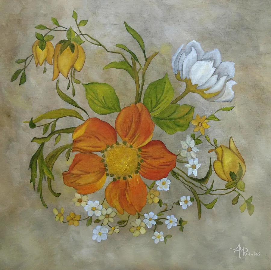 Sylvan Posy, original floral oil painting by Angeles M Pomata