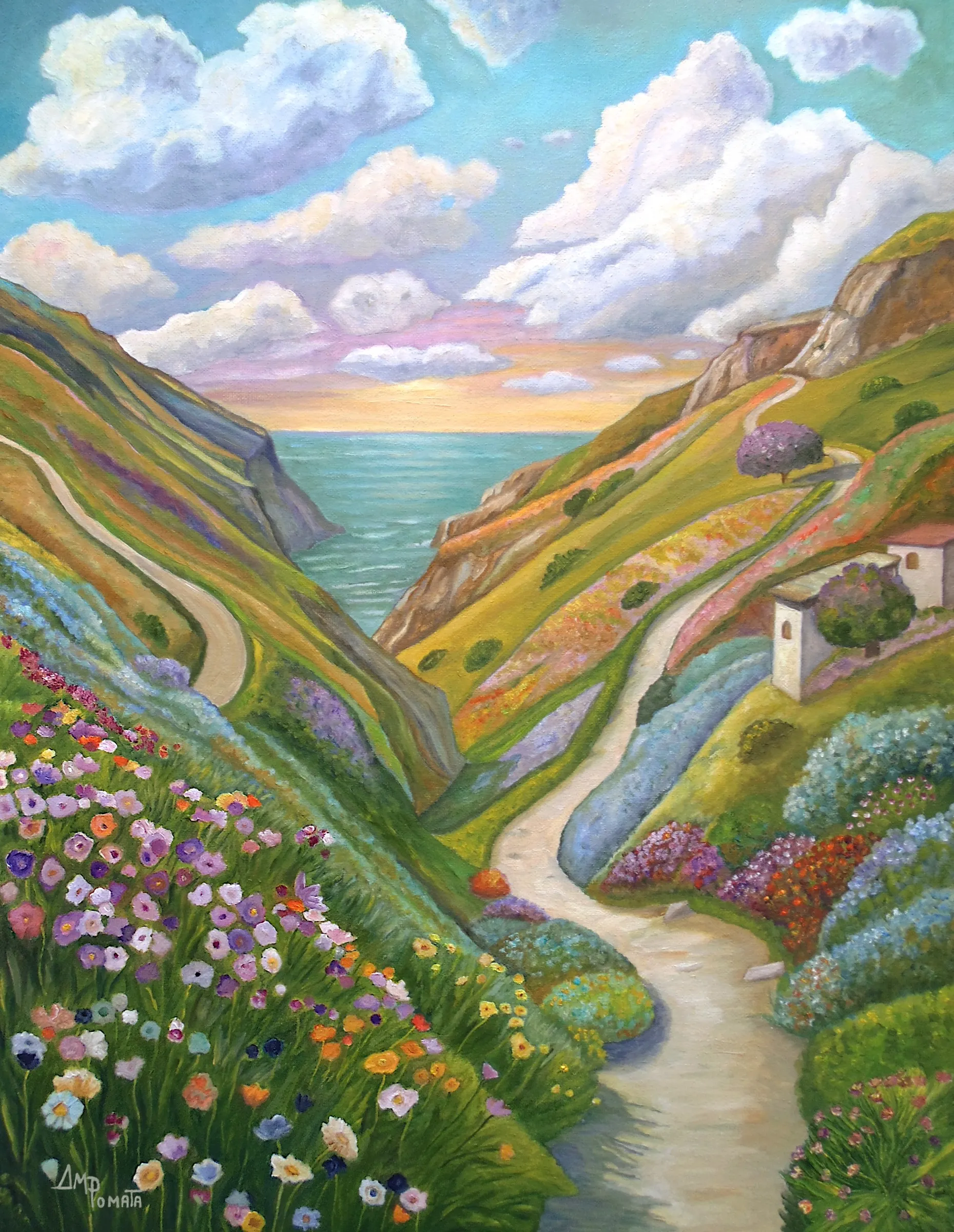 Rush Of Spring, original coastal oil painting by Angeles M Pomata