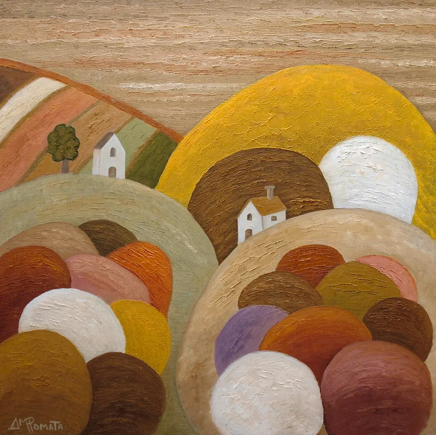 Rustic Rim, original landscape oil painting by Angeles M Pomata