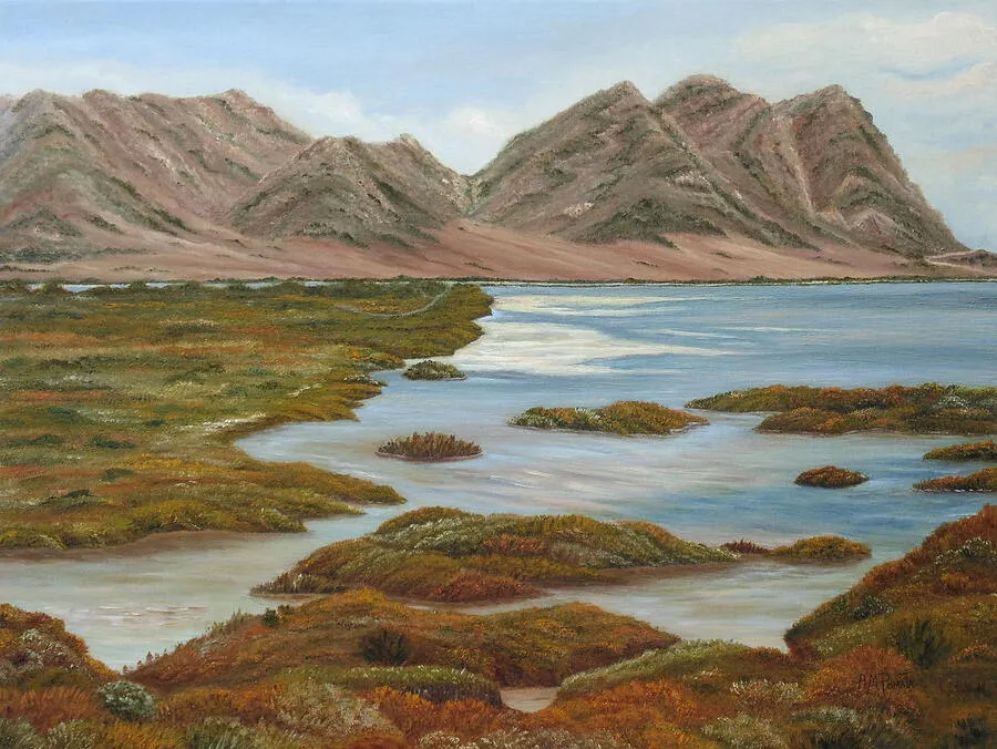 Salt Marsh, original coastal oil painting by Angeles M Pomata