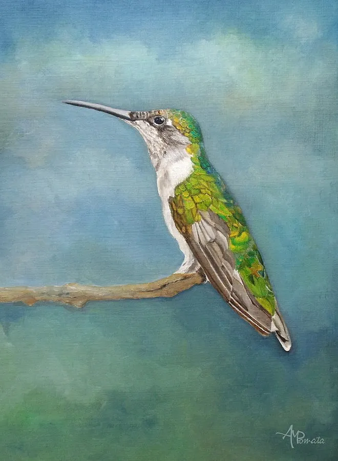 Shining Through The Murk, original bird oil painting by Angeles M Pomata