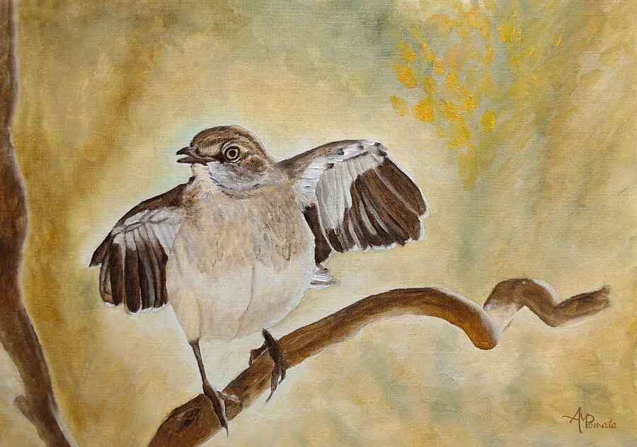 Showing Off, original landscape oil painting by Angeles M Pomata