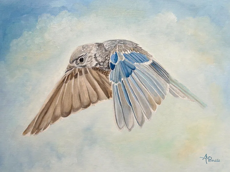 Soaring Quicksilver, original landscape oil painting by Angeles M Pomata