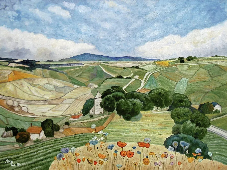 Such Great Heights, original landscape oil painting by Angeles M Pomata
