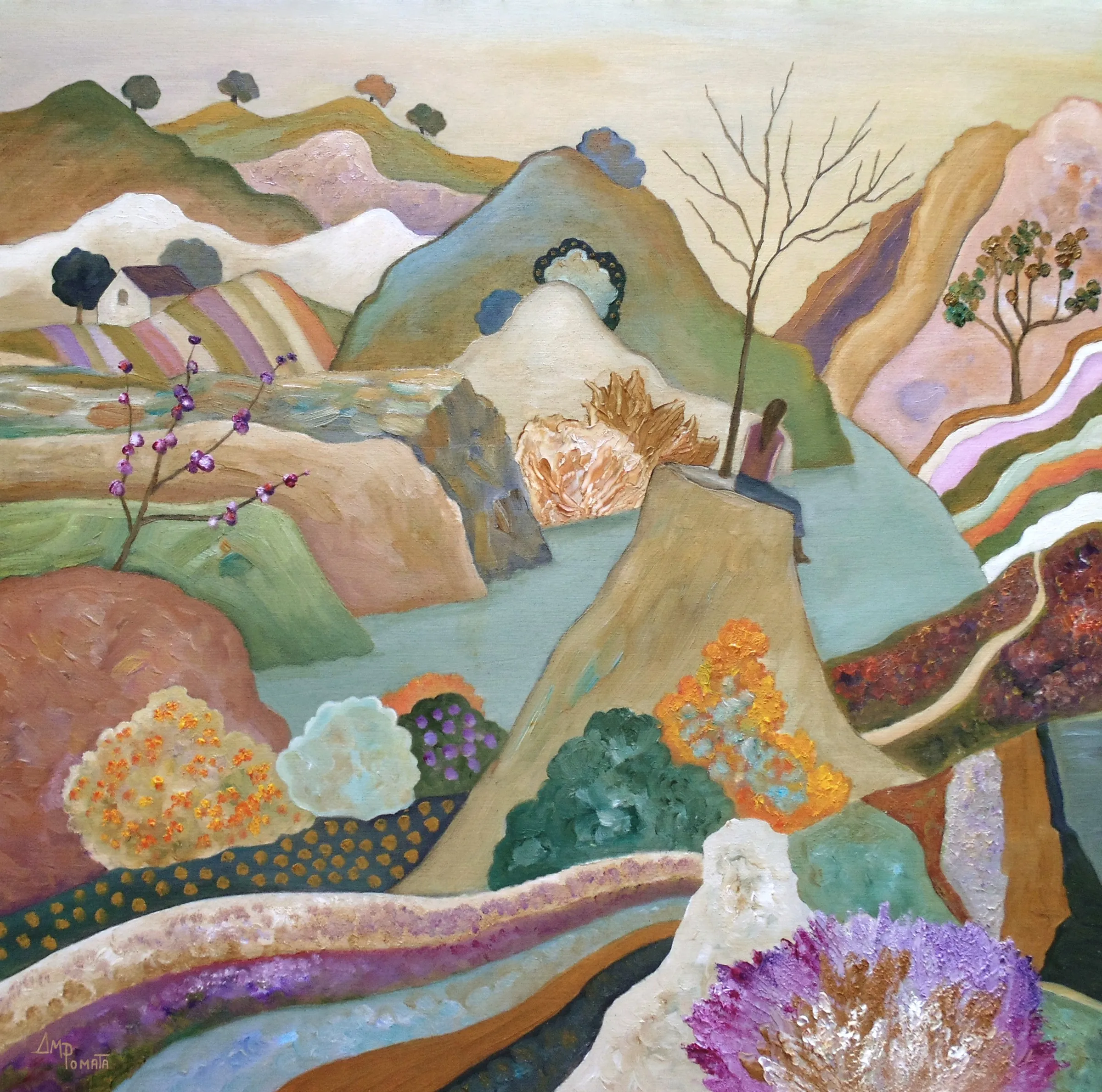 Take My Chances, original landscape oil painting by Angeles M Pomata