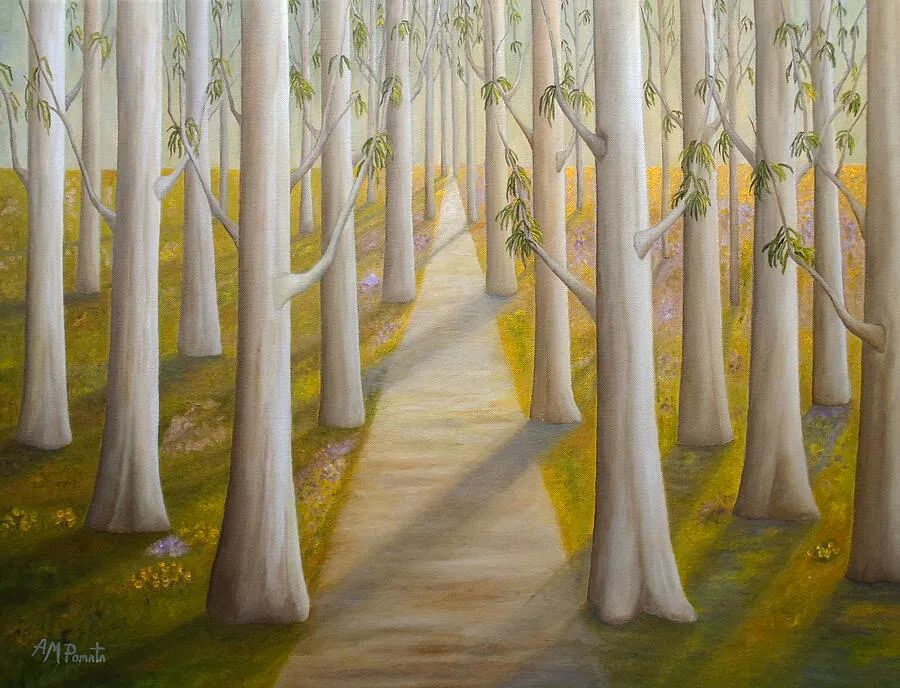 The Smooth Summer Light, original coastal oil painting by Angeles M Pomata
