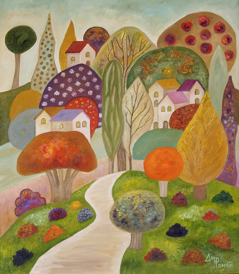 There Where You Belong, original landscape oil painting by Angeles M Pomata