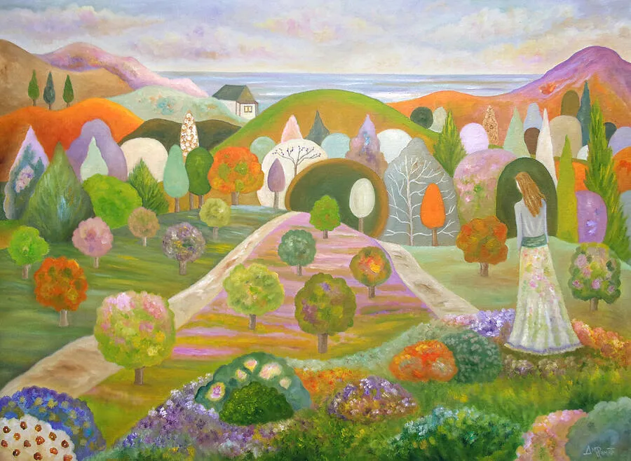 Time To Believe, original landscape oil painting by Angeles M Pomata