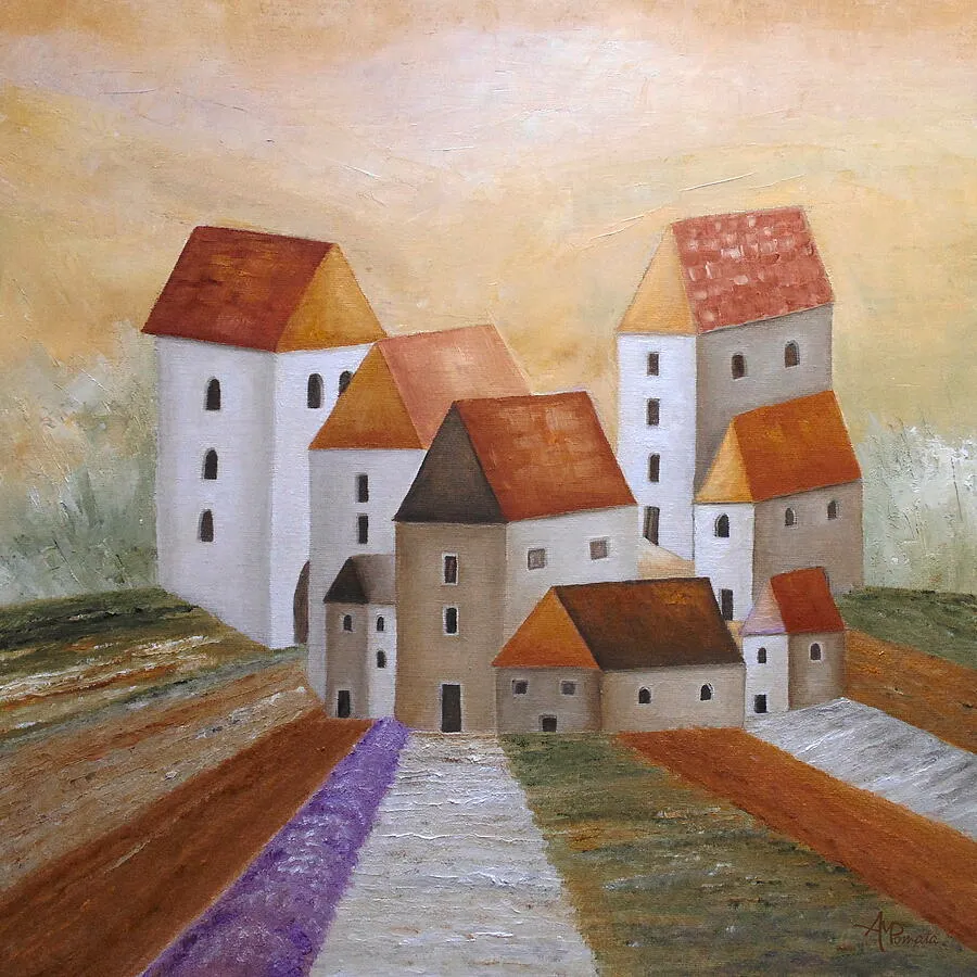 True Grit, original landscape oil painting by Angeles M Pomata