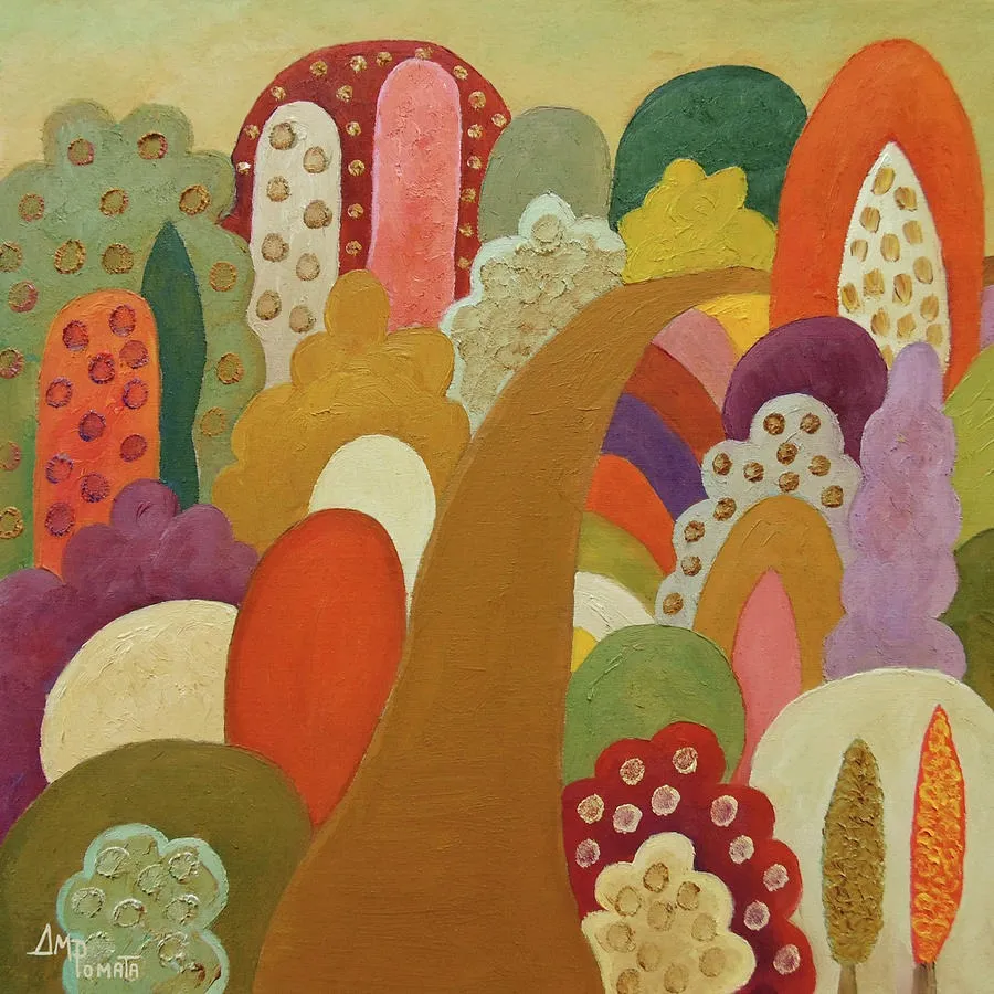 Up To So Good, original landscape oil painting by Angeles M Pomata
