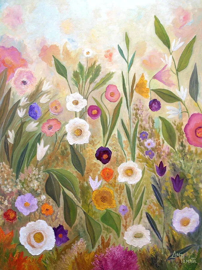 Waking Up To The Light, original landscape oil painting by Angeles M Pomata