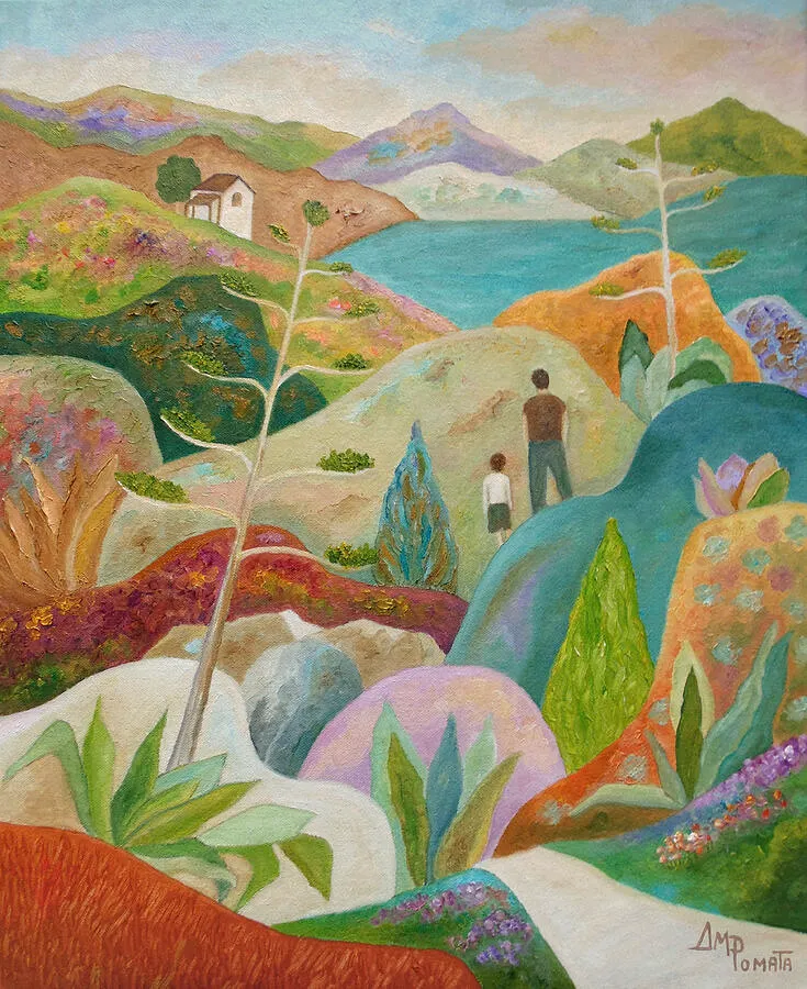 You Will Follow, original coastal oil painting by Angeles M Pomata