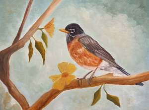 American Robin On A Spring Afternoon: Detail 2