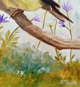 Early Spring American Goldfinch: Signature