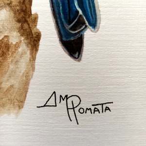 Watercolor Eastern Bluebird: Signature
